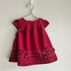 Charming Burgundy Kids Dress with Floral Details